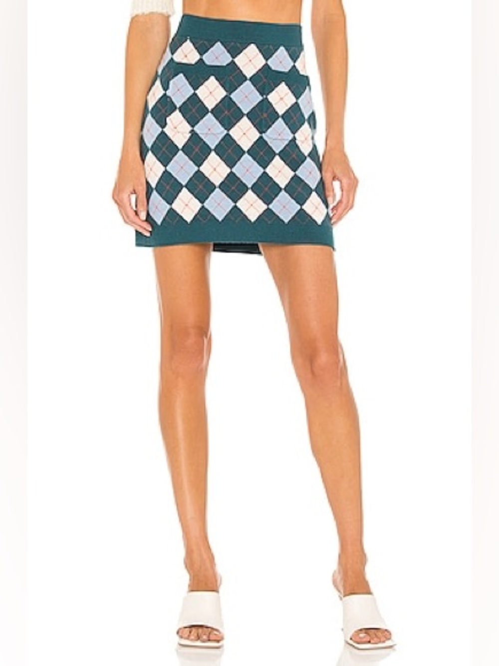 NWT Free People Argyle Viola Sweater Mini Skirt